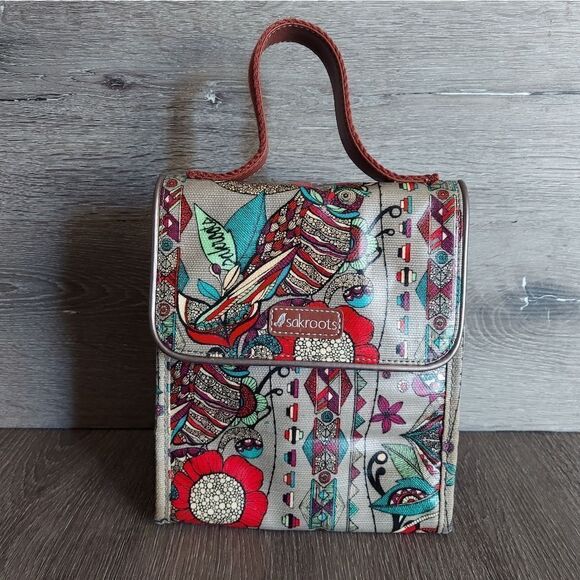 Sakroots Lunch Bag Spirit Desert Floral Owl Gray - Picture 1 of 15